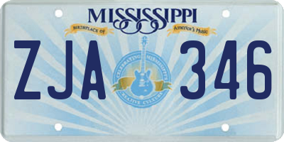 MS license plate ZJA346