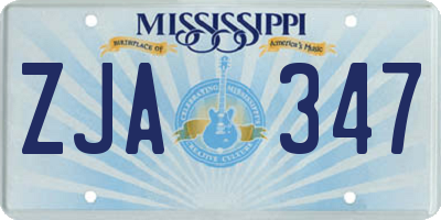 MS license plate ZJA347
