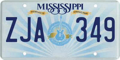 MS license plate ZJA349