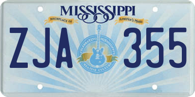 MS license plate ZJA355