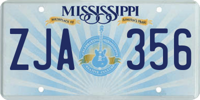 MS license plate ZJA356