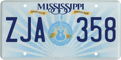 MS license plate ZJA358