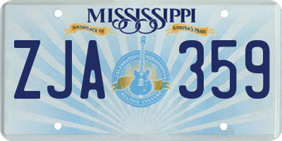 MS license plate ZJA359