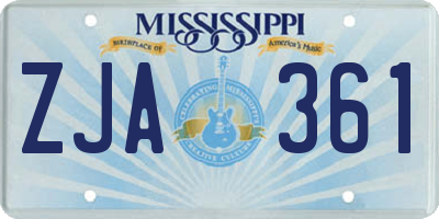 MS license plate ZJA361