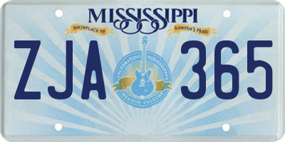 MS license plate ZJA365
