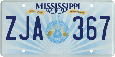 MS license plate ZJA367