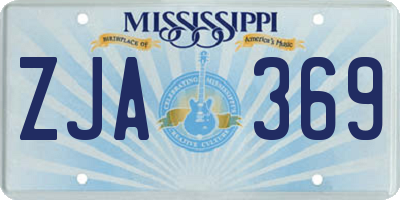 MS license plate ZJA369