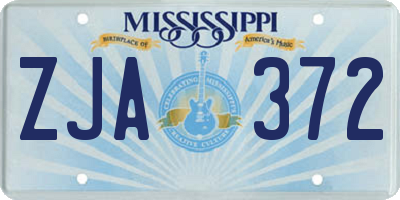 MS license plate ZJA372