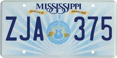 MS license plate ZJA375