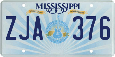 MS license plate ZJA376