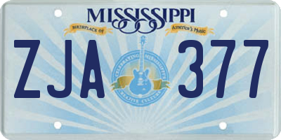 MS license plate ZJA377