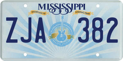 MS license plate ZJA382