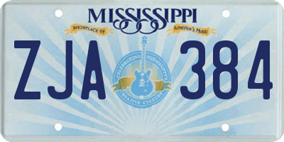 MS license plate ZJA384