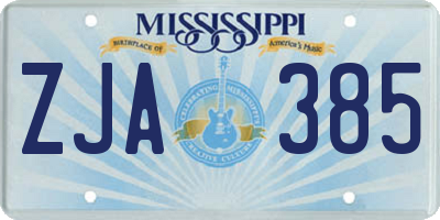 MS license plate ZJA385