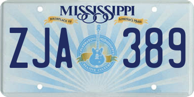 MS license plate ZJA389