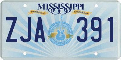 MS license plate ZJA391