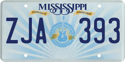MS license plate ZJA393