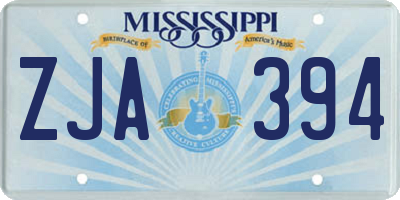 MS license plate ZJA394