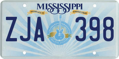 MS license plate ZJA398