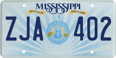 MS license plate ZJA402