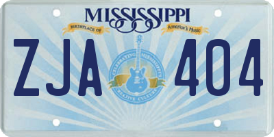 MS license plate ZJA404