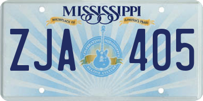 MS license plate ZJA405