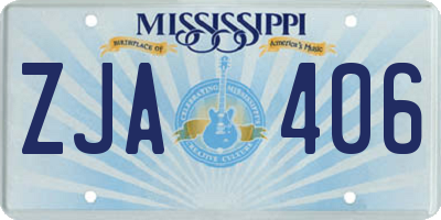 MS license plate ZJA406