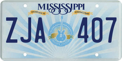 MS license plate ZJA407