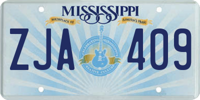 MS license plate ZJA409