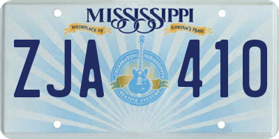 MS license plate ZJA410