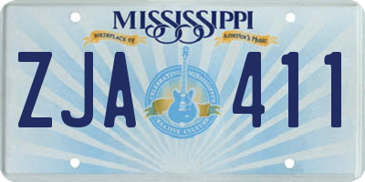 MS license plate ZJA411
