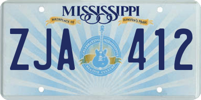 MS license plate ZJA412