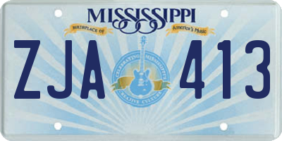MS license plate ZJA413