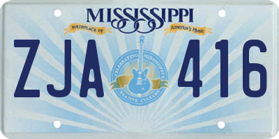 MS license plate ZJA416