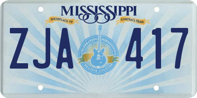MS license plate ZJA417