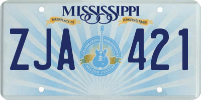 MS license plate ZJA421