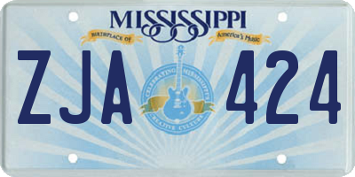 MS license plate ZJA424