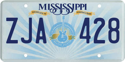 MS license plate ZJA428