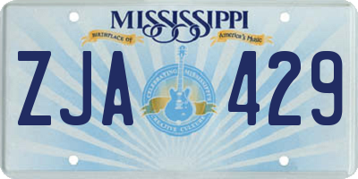 MS license plate ZJA429
