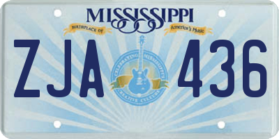 MS license plate ZJA436