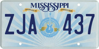 MS license plate ZJA437