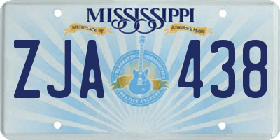 MS license plate ZJA438