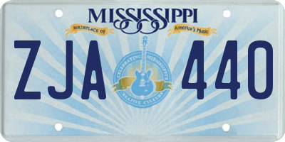 MS license plate ZJA440