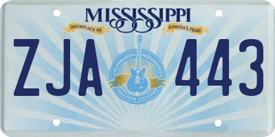 MS license plate ZJA443