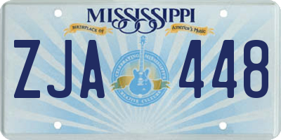 MS license plate ZJA448