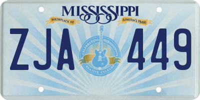 MS license plate ZJA449