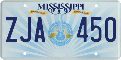 MS license plate ZJA450