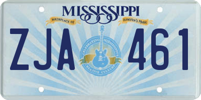 MS license plate ZJA461
