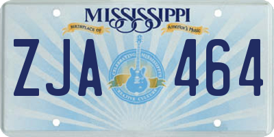 MS license plate ZJA464