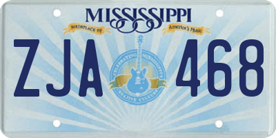 MS license plate ZJA468